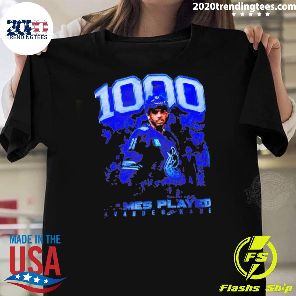 Evander Kane Vancouver Canucks 1000 Games Played Nhl Hockey 2026 Shirt Unisex T-shirt, Sweatshirt, Hoodie, Long Sleeve Tee - T-Shirt, Sweatshirt, Hoodie