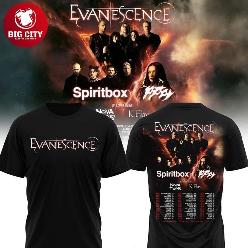 Evanescence 2026 World Tour Spiritbox Poppy Celebrating Two Sided Shirt Unisex T-shirt, Sweatshirt, Hoodie, Long Sleeve Tee - T-Shirt, Sweatshirt, Hoodie