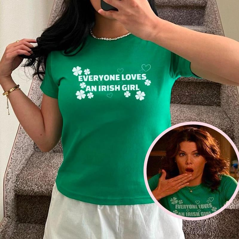 Everyone Loves Irish Girl Baby St Patrick'S Day Baby Lorelai Gilmore Shirt Lucky Shamrock Irish Girl Shirt Green Party Top T-Shirts, Hoodie, Sweatshirt - T-Shirt, Sweatshirt, Hoodie