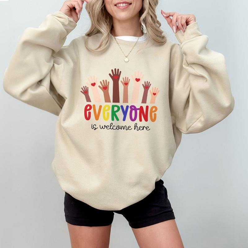 Everyone Is Welcome Here Shirt Teacher Teacher Inclusion Equality Teacher School Shirt New Teacher Teacher Appreciation Teacher Life T-Shirts, Hoodie, Sweatshirt - T-Shirt, Sweatshirt, Hoodie