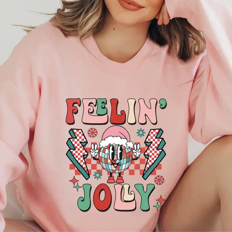 FEELIN JOLLY ( RUNS TRUE SIZE GO UP ONE SIZE CASUAL ) Womenswear Athletic T-Shirts, Hoodie, Sweatshirt - T-Shirt, Sweatshirt, Hoodie