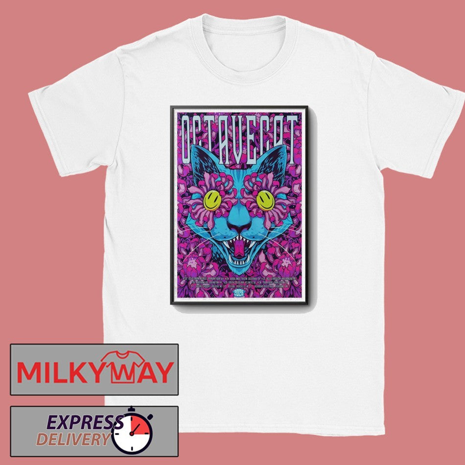 Octave Cat Psychedelic Tour Spring 2026 Poster shirt Unisex T-shirt, Sweatshirt, Hoodie, Long Sleeve Tee - T-Shirt, Sweatshirt, Hoodie