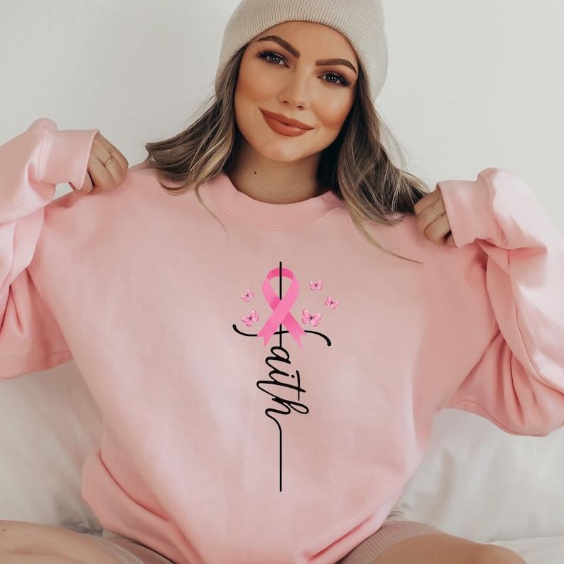 Faith Breast Cancer Breast Cancer Warrior Sweat Pink Ribbon Sweat Cancer Warrior Cancer Fight T-Shirts, Hoodie, Sweatshirt - T-Shirt, Sweatshirt, Hoodie