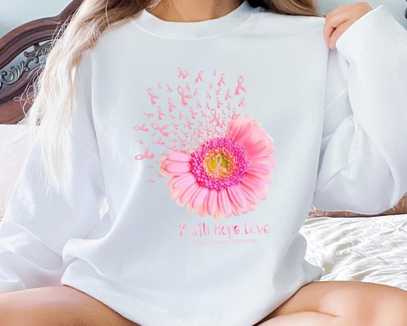 Faith Hope Love Cancer Awareness Warrior Cancer Support Breast Cancer Shirts Pink Ribbon T-Shirts, Hoodie, Sweatshirt - T-Shirt, Sweatshirt, Hoodie