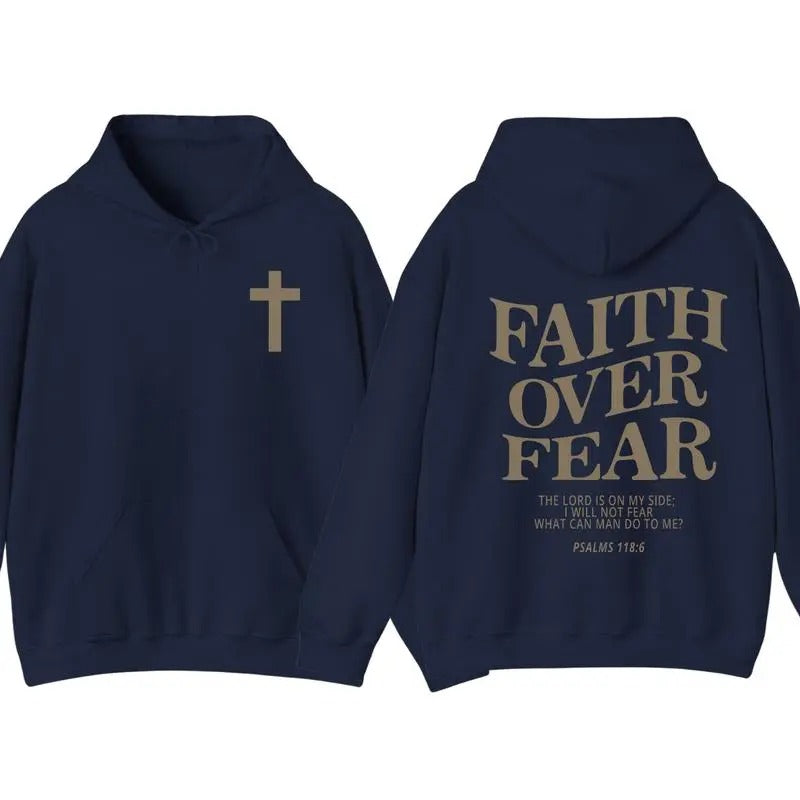 Faith Over Fear 2 Sided Christian Shirt T-Shirts, Hoodie, Sweatshirt - T-Shirt, Sweatshirt, Hoodie