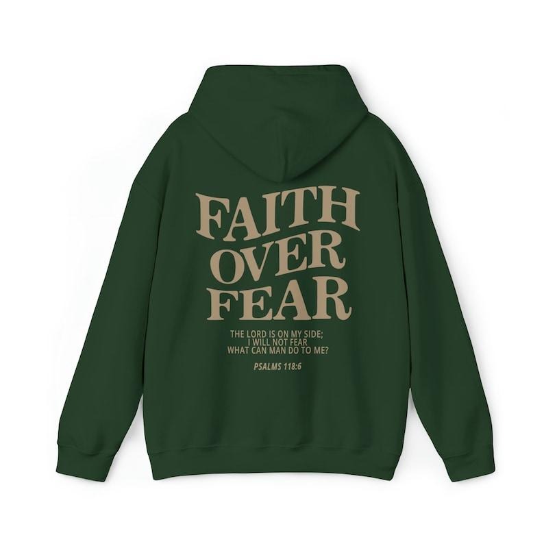 Faith Over Fear Christian 2 Sides Jesus Clothes Christian ; Cotton Menswear T-Shirts, Hoodie, Sweatshirt - T-Shirt, Sweatshirt, Hoodie