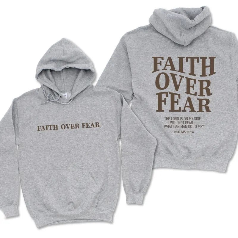 Faith Over Fear Christian Christian Jesus Cotton T-Shirts, Hoodie, Sweatshirt - T-Shirt, Sweatshirt, Hoodie