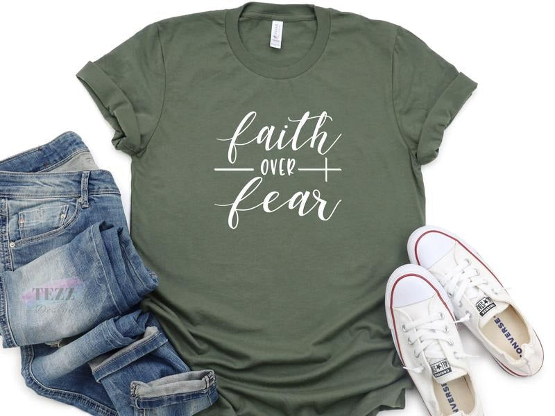 Faith Shirt Faith Over Fear Christian Shirt Bible Verse Shirt Inspirational Christian Shirt Religious Shirt Hope Shirt Latarshia Grant T-Shirts, Hoodie, Sweatshirt - T-Shirt, Sweatshirt, Hoodie