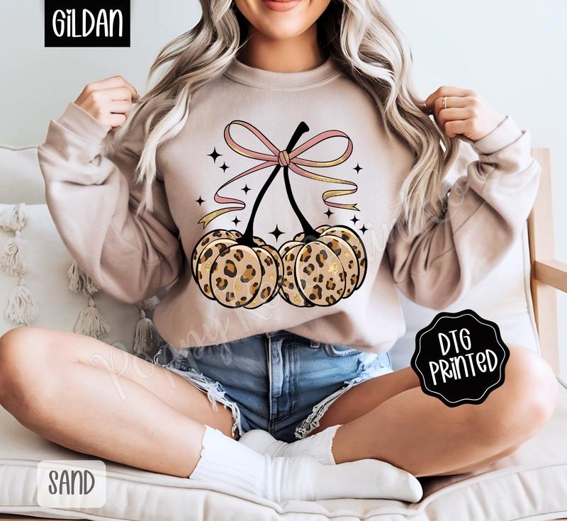 Fall Leopard Cherries Autumn Bow T-Shirts, Hoodie, Sweatshirt - T-Shirt, Sweatshirt, Hoodie