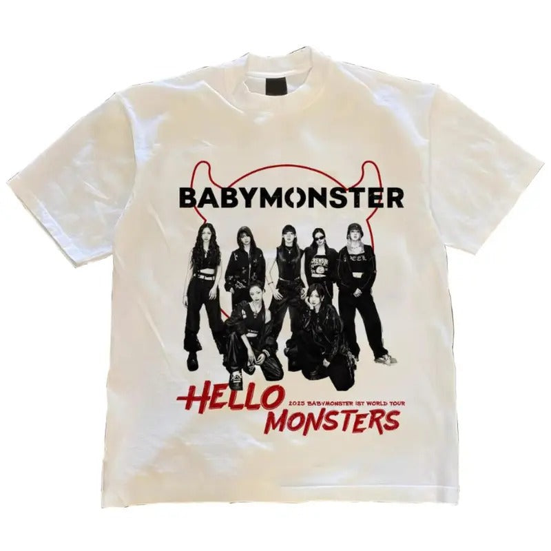 Fans Babymonster Retro World Tour Shirt 2025 T-Shirts, Hoodie, Sweatshirt - T-Shirt, Sweatshirt, Hoodie