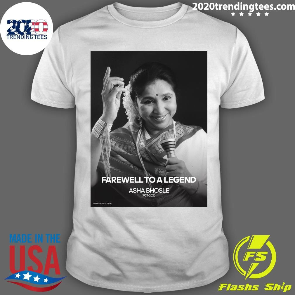 Farewell To A Legend Asha Bhosle 1933-2026 Shirt Unisex T-shirt, Sweatshirt, Hoodie, Long Sleeve Tee - T-Shirt, Sweatshirt, Hoodie