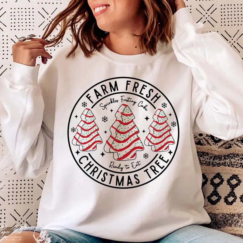 Farm Fresh Tree Cakes Shirt Cake Tree Farm Shirt Funny Cotton T-Shirts, Hoodie, Sweatshirt - T-Shirt, Sweatshirt, Hoodie