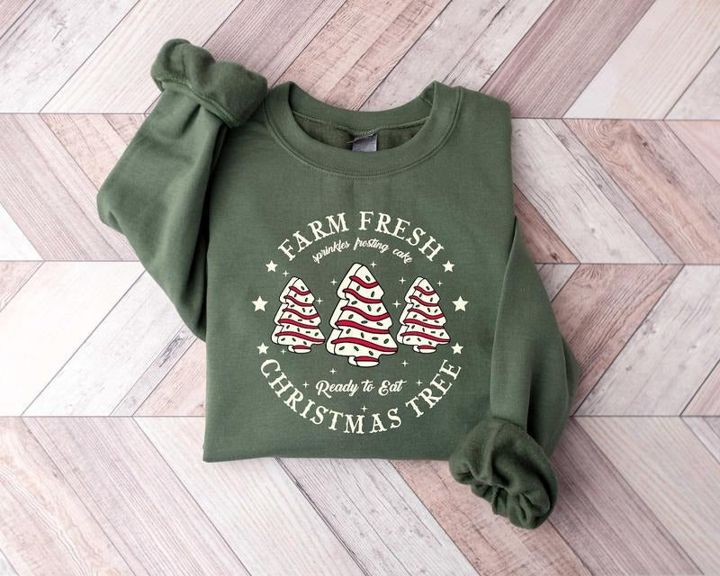 Farm Fresh Tree Shirt Tree Cake Shirt Cake Shirt Cotton Polyester Womenswear Tops T-Shirts, Hoodie, Sweatshirt - T-Shirt, Sweatshirt, Hoodie