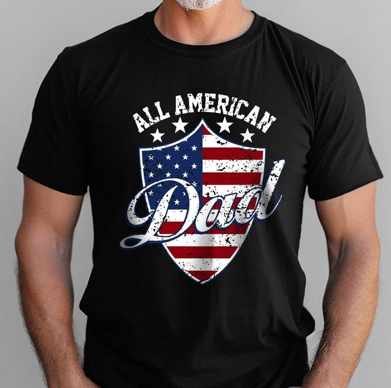 All American Dad Dad Vintage Dad 4th July American USA Flag Patriot Dad Dad Menswear Top Underwear T-Shirts, Hoodie, Sweatshirt - T-Shirt, Sweatshirt, Hoodie