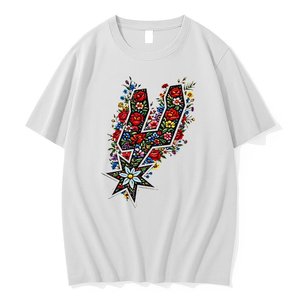 Faux Floral Spurs San Antonio Basketball Tee Tshirts Sweater Hoodie Jpg Unisex T-shirt, Sweatshirt, Hoodie, Long Sleeve Tee - T-Shirt, Sweatshirt, Hoodie