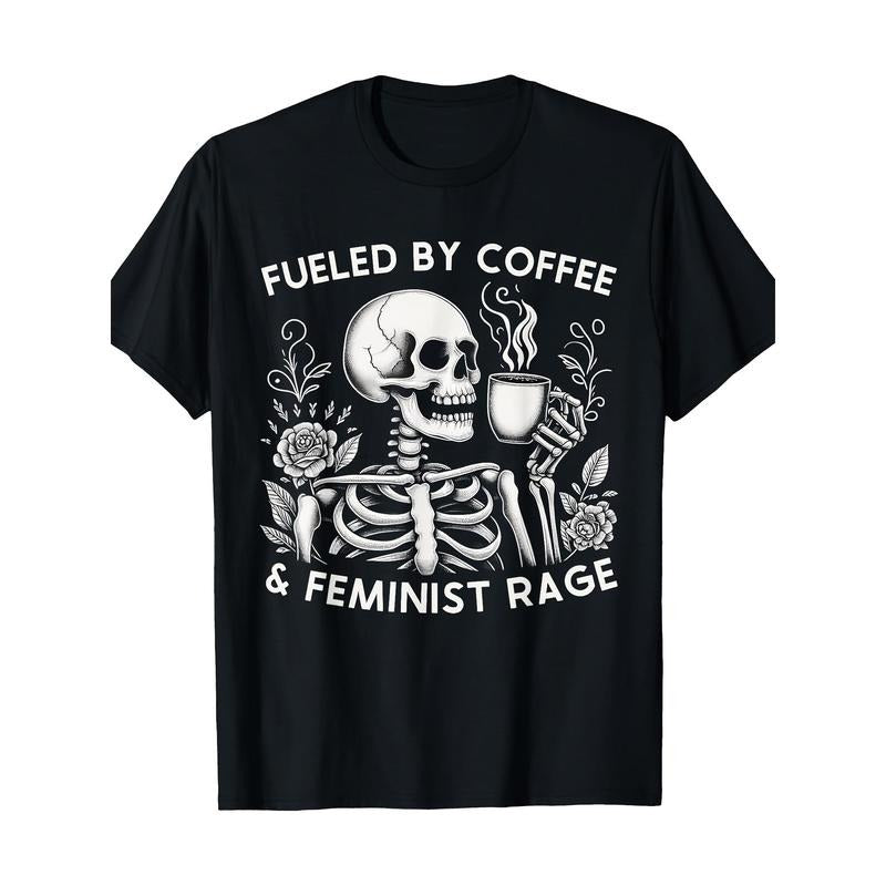 Feminist Coffee Lover'S Dream: 100% Cotton Geometric Print Casual Round Neck Short Sleeve All Seasons Made USA T-Shirts, Hoodie, Sweatshirt - T-Shirt, Sweatshirt, Hoodie