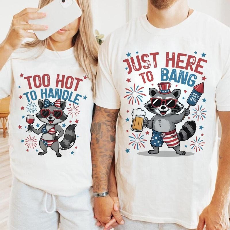 Feral 4th July Couples Shirts Funny Fourth July Couples Shirt His Her Couple Shirts Matching 4th July Couples Shirts Anniversary Patriotic Matching T-Shirts, Hoodie, Sweatshirt - T-Shirt, Sweatshirt, Hoodie