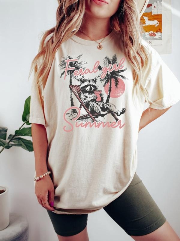 Feral Girl Summer Raccoon Shirt Funny Meme Feral Cowgirl Western Rodeo T-Shirts, Hoodie, Sweatshirt - T-Shirt, Sweatshirt, Hoodie