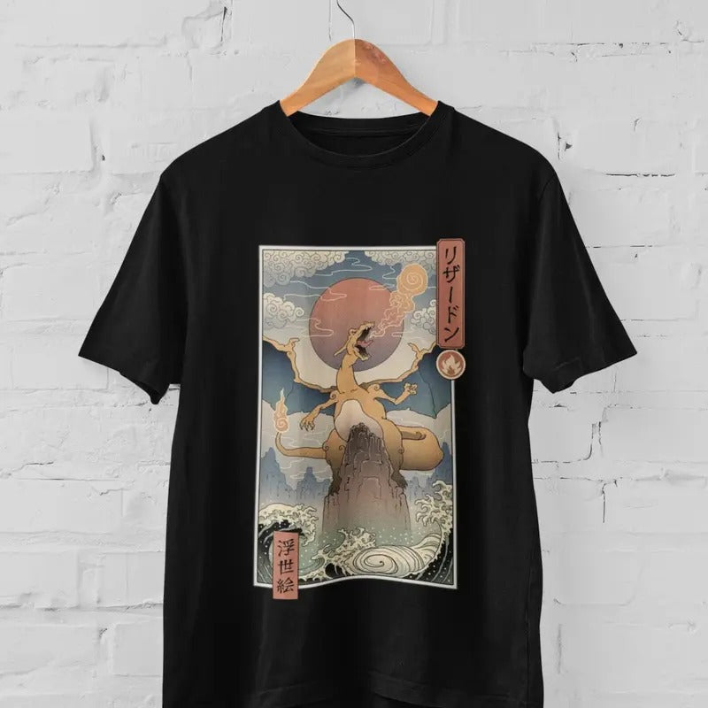 Fire Dragon Type Mon Inspired Anime Present Him Her T-Shirts, Hoodie, Sweatshirt - T-Shirt, Sweatshirt, Hoodie