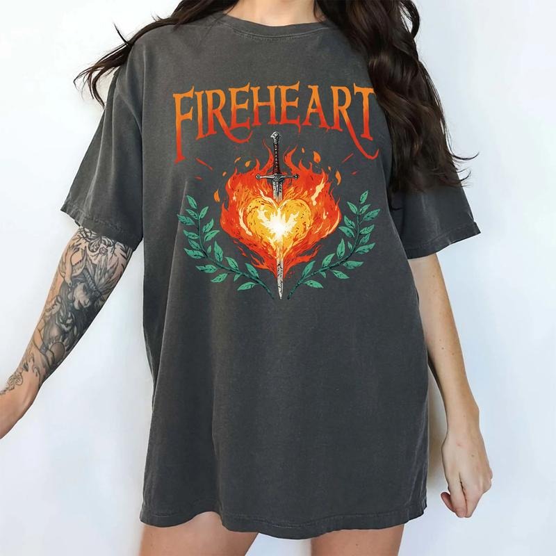 Fireheart Comfort Colors Shirt Heir Fire Bookish Fantasy Book Lovers Outfits Book Lovers T-Shirts, Hoodie, Sweatshirt - T-Shirt, Sweatshirt, Hoodie