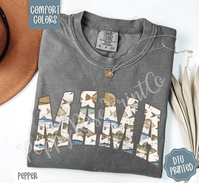 Fishing Mama Shirt Comfort Colors Cute Fish Mom Her T-Shirts, Hoodie, Sweatshirt - T-Shirt, Sweatshirt, Hoodie