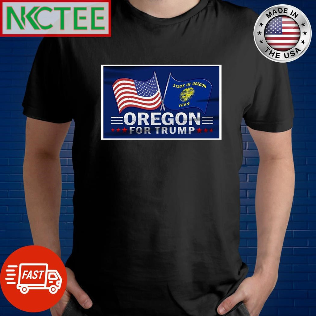 Flag of the United States and State Of Oregon 1859 for Trump shirt Unisex T-shirt, Sweatshirt, Hoodie, Long Sleeve Tee - T-Shirt, Sweatshirt, Hoodie