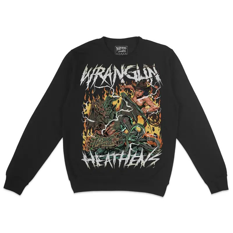 Fleece Wranglin' Heathens Demons Dark Comedy Book Lovers Readers Booktok T-Shirts, Hoodie, Sweatshirt - T-Shirt, Sweatshirt, Hoodie
