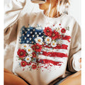 Floral American Flag Shirt 4th July America Patriotic Coquette 4th July Retro 4th July T-Shirts, Hoodie, Sweatshirt - T-Shirt, Sweatshirt, Hoodie