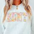 Floral Aunt Retro Cotton Fit Sleeve Comfortable Cute CASUAL COTTON Mama Womenswear Athletic Basic T-Shirts, Hoodie, Sweatshirt - T-Shirt, Sweatshirt, Hoodie