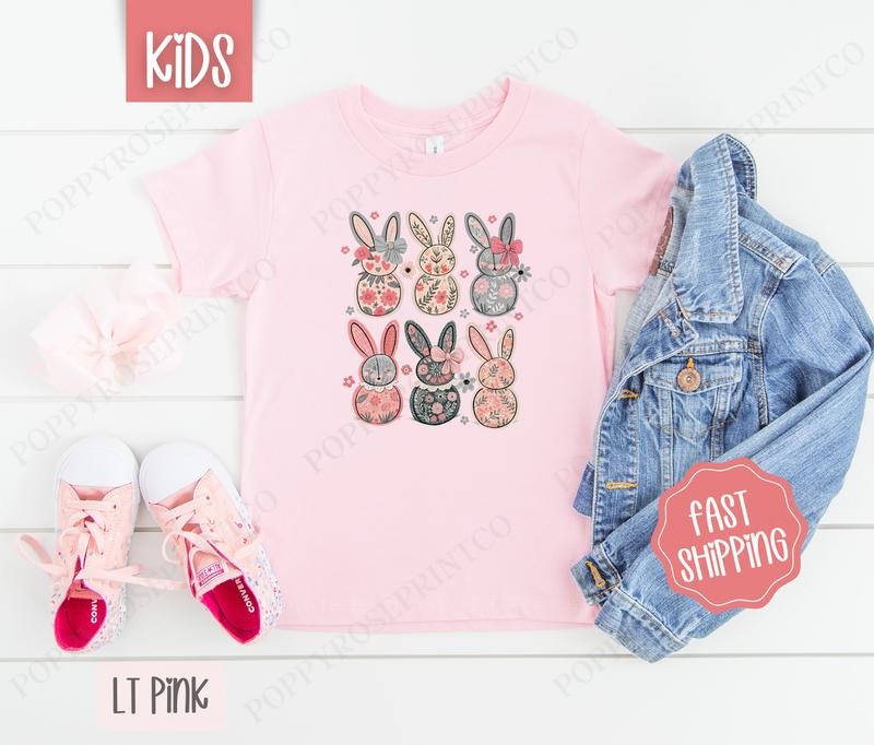 Floral Bunnies Shirt Easter Children'S Cute Gildan T-Shirts, Hoodie, Sweatshirt - T-Shirt, Sweatshirt, Hoodie