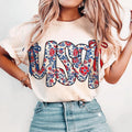 Floral Coquette USA Shirt Retro America 4th July Shirt 4th July Sublimation Popular America Shirt Patriotic Girly T-Shirts, Hoodie, Sweatshirt - T-Shirt, Sweatshirt, Hoodie