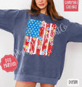 Floral Flag Comfort Colors Cute Patriotic Her T-Shirts, Hoodie, Sweatshirt - T-Shirt, Sweatshirt, Hoodie