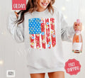 Floral Flag Cute Patriotic Her T-Shirts, Hoodie, Sweatshirt - T-Shirt, Sweatshirt, Hoodie