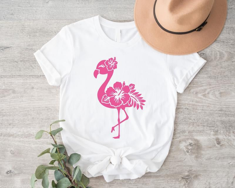 Floral Flamingo Shirt Cute Flamingo Animal Lover Flamingo Lover Short Sleeve Matching Mingo Day Shirt Cute Summer Woman T-Shirts, Hoodie, Sweatshirt - T-Shirt, Sweatshirt, Hoodie