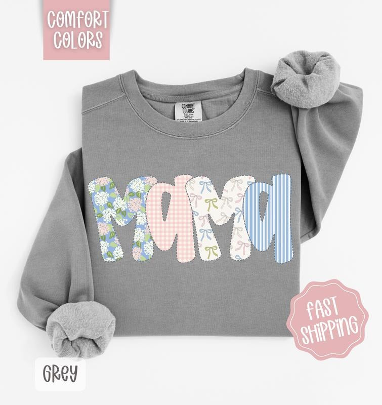 Floral Mama Comfort Colors Cute Spring Mom Coquette Mama T-Shirts, Hoodie, Sweatshirt - T-Shirt, Sweatshirt, Hoodie