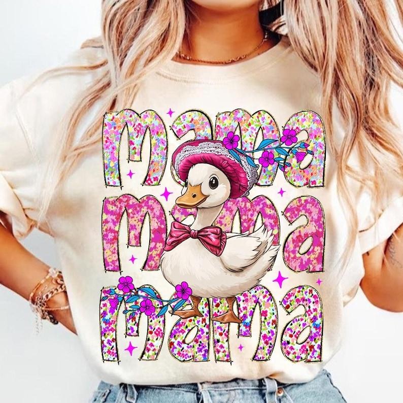 Floral Mama Goose Bow Coquette Girly Duck Vintage T-Shirts, Hoodie, Sweatshirt - T-Shirt, Sweatshirt, Hoodie