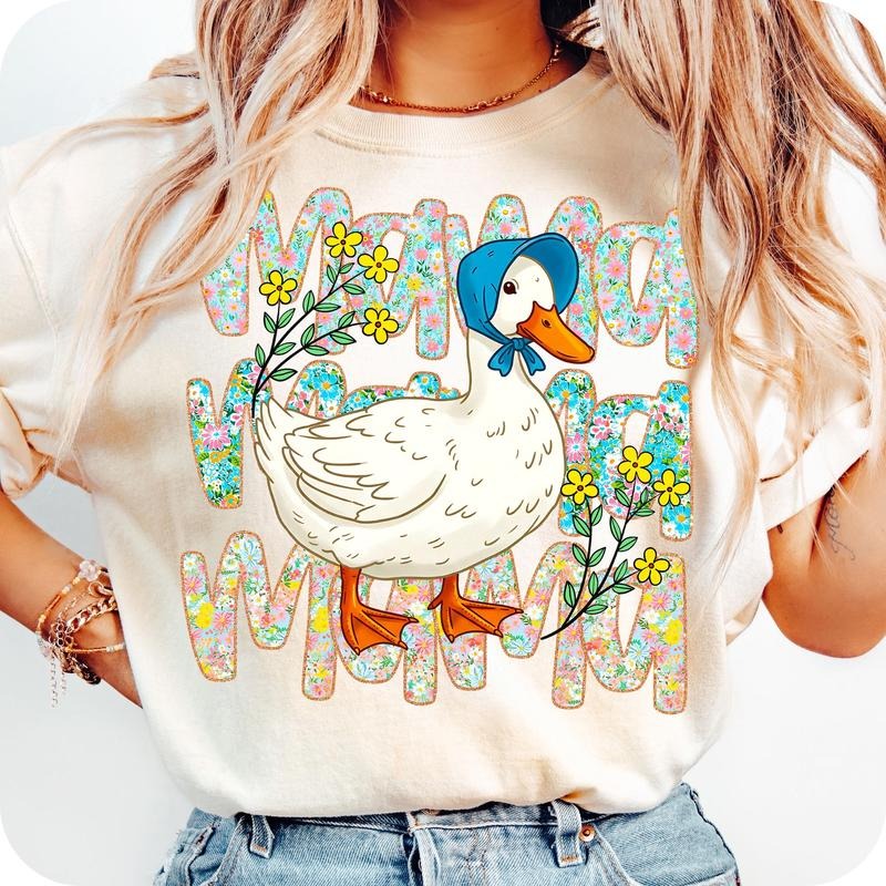 Floral Mama Goose T Shirt Mama Goose T Shirt Girly T Shirt Goose T Shirt Floral Mama Comfort Colors T-Shirts, Hoodie, Sweatshirt - T-Shirt, Sweatshirt, Hoodie