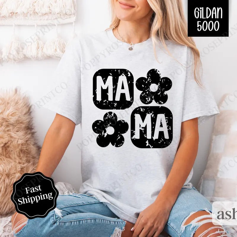 Floral Mama Shirt Gildan Cute Plus Sizes T-Shirts, Hoodie, Sweatshirt - T-Shirt, Sweatshirt, Hoodie