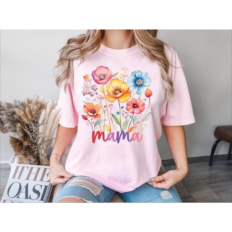Floral Mama Shirt Wildflowers Mom Happy Cute Flowers Mama Mom Life Boho Mama T-Shirts, Hoodie, Sweatshirt - T-Shirt, Sweatshirt, Hoodie