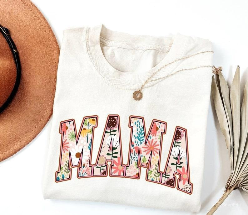 Floral Mama Mama Strong Woman Shirt Mama T-Shirts, Hoodie, Sweatshirt - T-Shirt, Sweatshirt, Hoodie