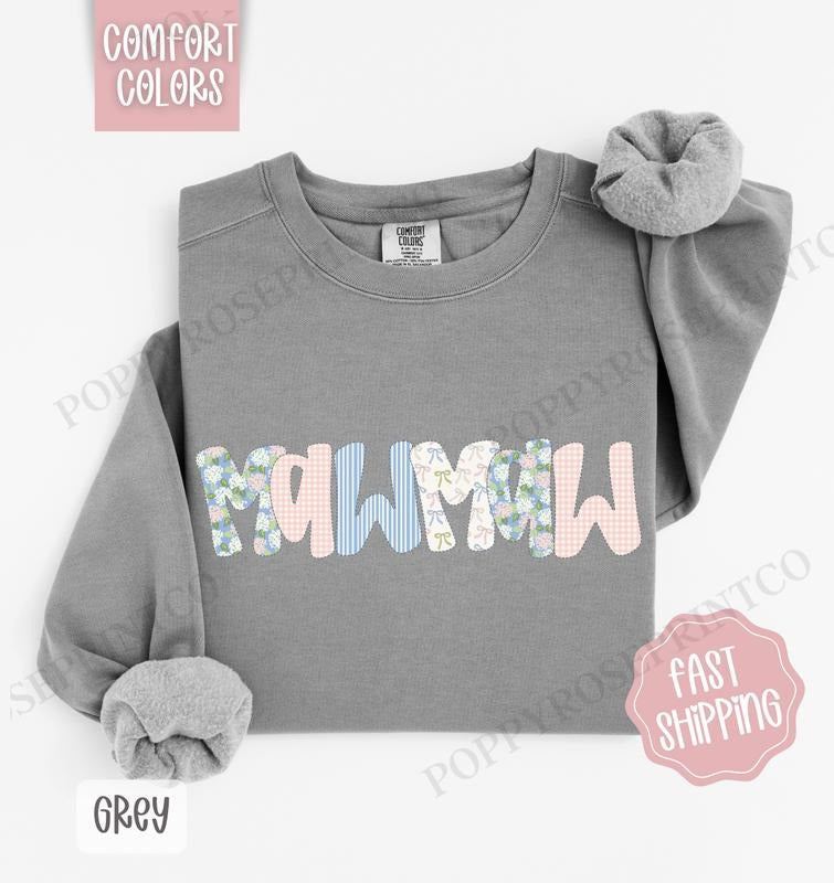 Floral Mawmaw Comfort Colors Cute Spring Grandma Coquette Mawmaw T-Shirts, Hoodie, Sweatshirt - T-Shirt, Sweatshirt, Hoodie