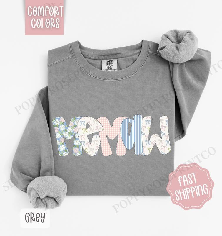 Floral Memaw Comfort Colors Cute Spring Grandma Coquette Memaw T-Shirts, Hoodie, Sweatshirt - T-Shirt, Sweatshirt, Hoodie