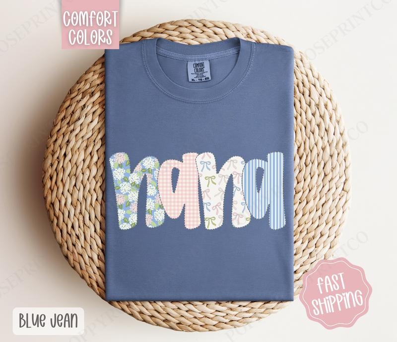 Floral Nana Comfort Colors Shirt Cute Spring Grandma Coquette Nana T-Shirts, Hoodie, Sweatshirt - T-Shirt, Sweatshirt, Hoodie