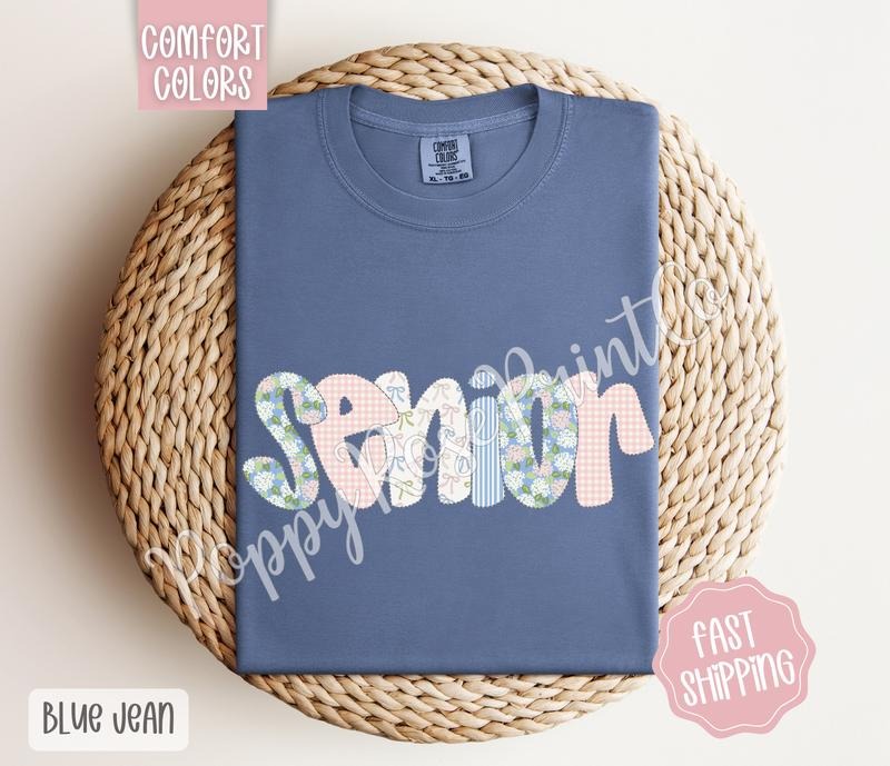 Floral Senior Comfort Colors Shirt Cute Spring Graduation Coquette Flower Her T-Shirts, Hoodie, Sweatshirt - T-Shirt, Sweatshirt, Hoodie