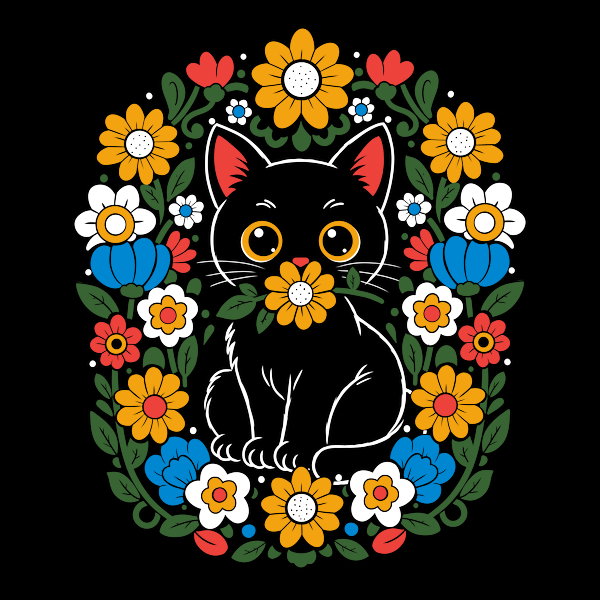 Floral Spirit Cat Unisex T-shirt, Sweatshirt, Hoodie, Long Sleeve Tee - T-Shirt, Sweatshirt, Hoodie