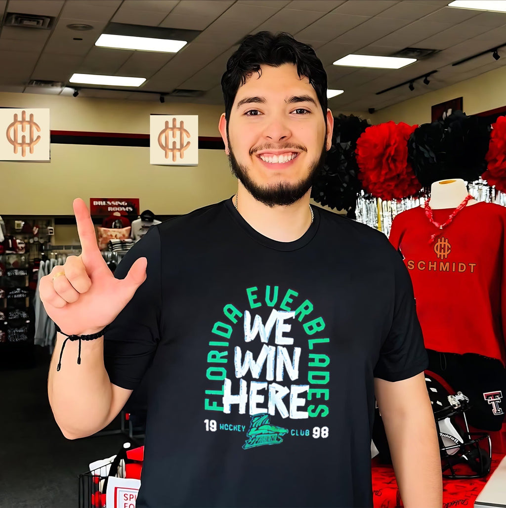 Florida Everblades we win here 1998 shirt Unisex T-shirt, Sweatshirt, Hoodie, Long Sleeve Tee - T-Shirt, Sweatshirt, Hoodie