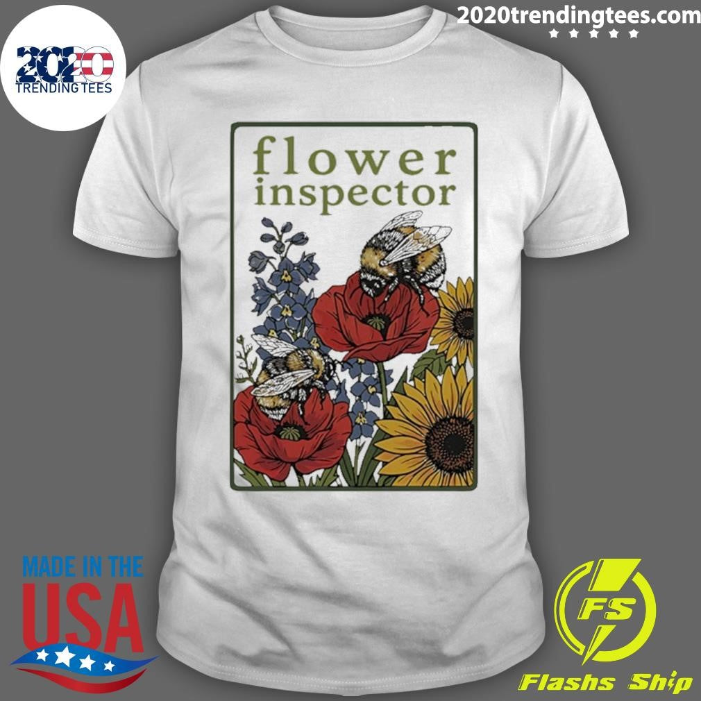 Flower Inspector Bee Art Shirt Unisex T-shirt, Sweatshirt, Hoodie, Long Sleeve Tee - T-Shirt, Sweatshirt, Hoodie