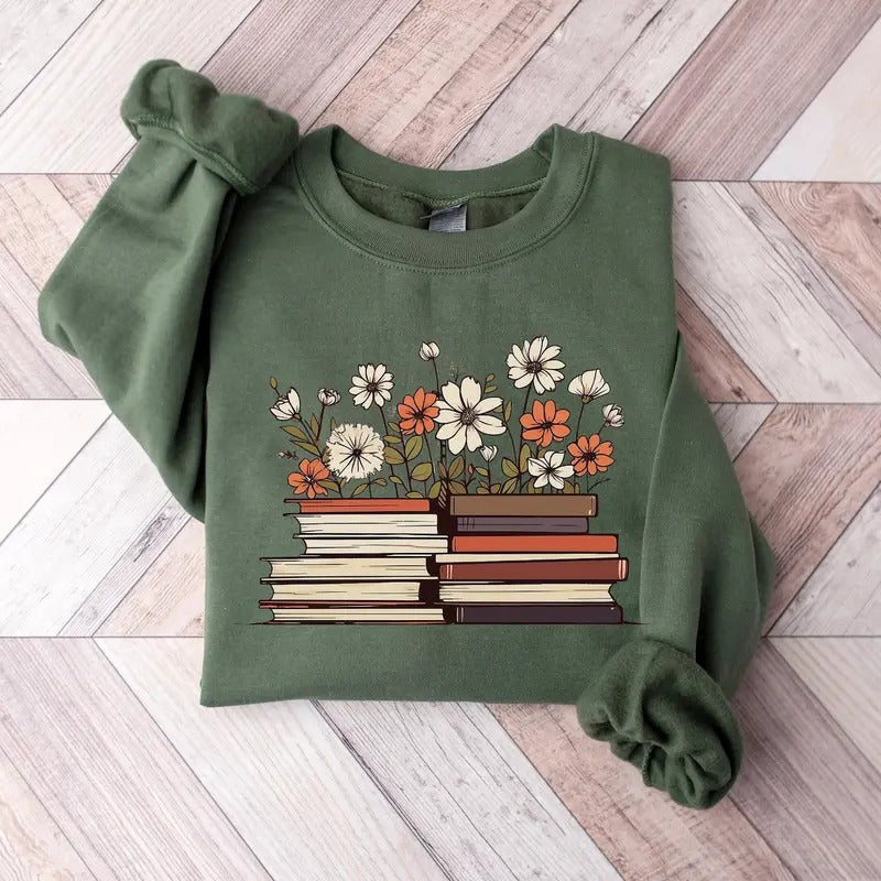 Flowers Book Bookworm Shirt Bookish Book Club Book Vintage Book Lover Shirt Book Book Floral Shirt T-Shirts, Hoodie, Sweatshirt - T-Shirt, Sweatshirt, Hoodie