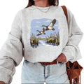 Flying Mallard Ducks Waterfowl Hunting Cotton Duck Hunting Scene Wetland Landscape Womenswear Day T-Shirts, Hoodie, Sweatshirt - T-Shirt, Sweatshirt, Hoodie
