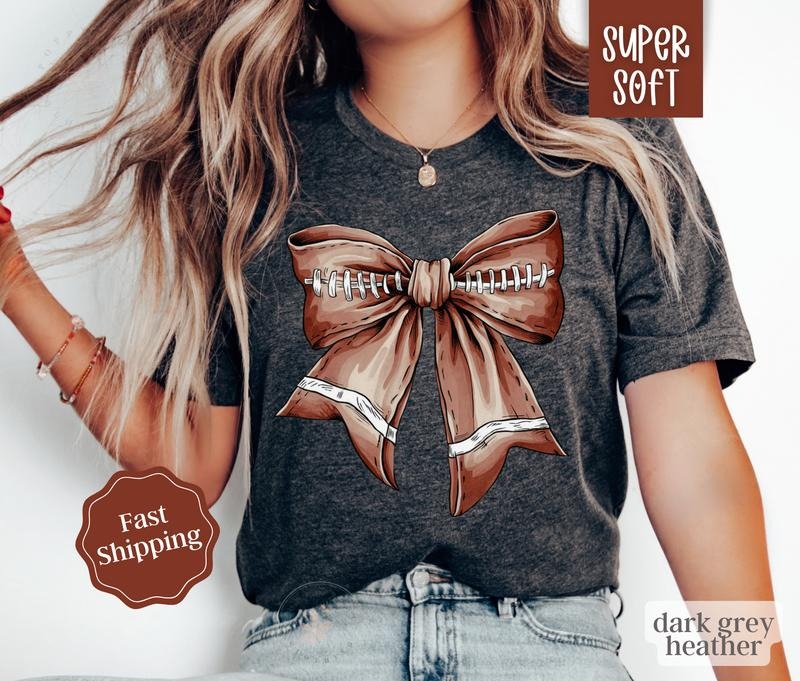 Football Bow Shirt Football Game Day Shirt Womenswear T-Shirts, Hoodie, Sweatshirt - T-Shirt, Sweatshirt, Hoodie